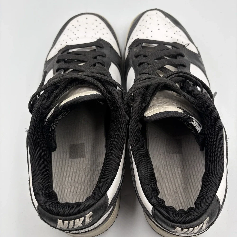 Nike Dunk Low Panda Mens 10 Black White Leather Low Top Sneakers‎ DD1391-100